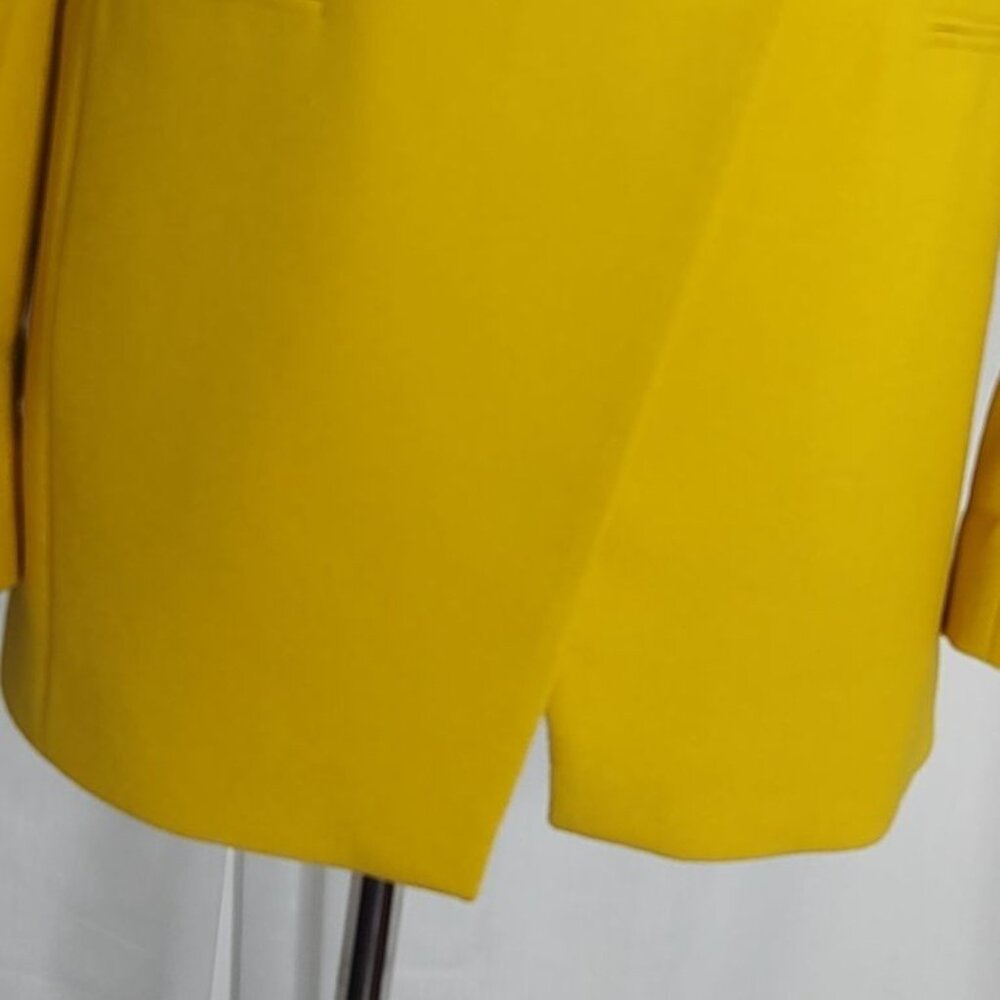 Zara Blazer XS Yellow Double Breasted Asymmetric Blogger Fave - Picture 10 of 16